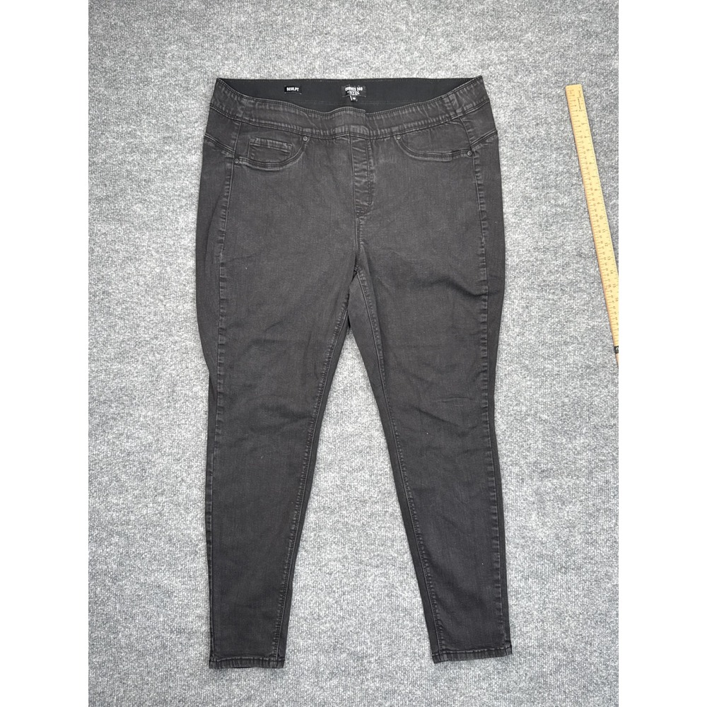 NYDJ Curves 360 Sculpt Pull On Skinny Jeans Gray Womens Size 20 Charcoal Stretch